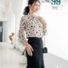 Chân váy ngang gối màu trắng/đen CV01202 - Ảnh 5