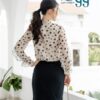 Chân váy ngang gối màu trắng/đen CV01202 - Ảnh 4