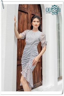 Đầm chiffon bông rút dây DCF1205