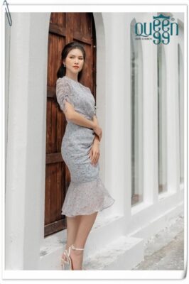 Alternative view of Đầm chiffon bông rút dây DCF1205
