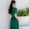 Đầm tơ cổ tim xếp ly D0220 - Ảnh 4
