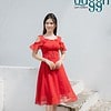 Đầm kiểu Hàn bèo đổ vai D0520 - Ảnh 4