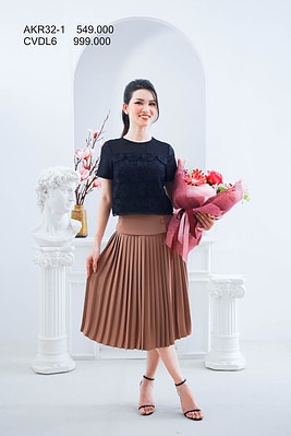 Áo kiểu ren pha chiffon AKR32