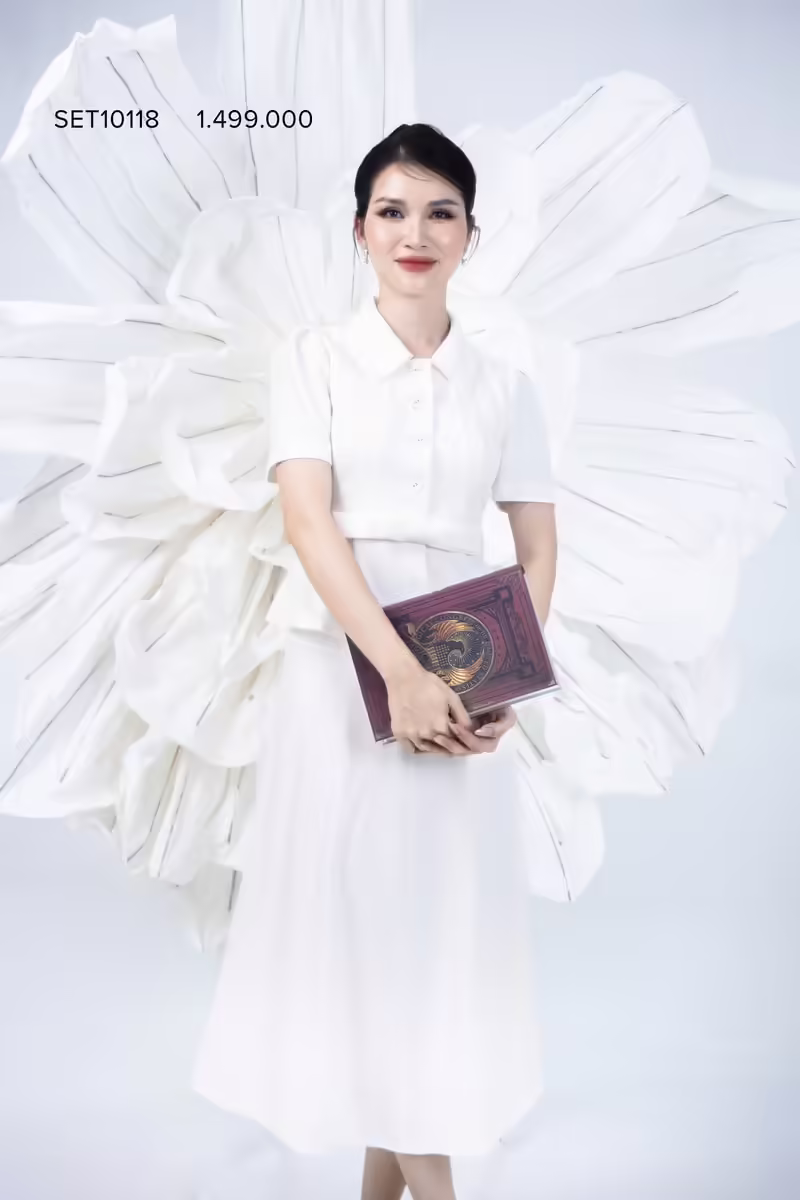 Áo Vest pha ren, chân váy xòe SET10118 - Ảnh 6