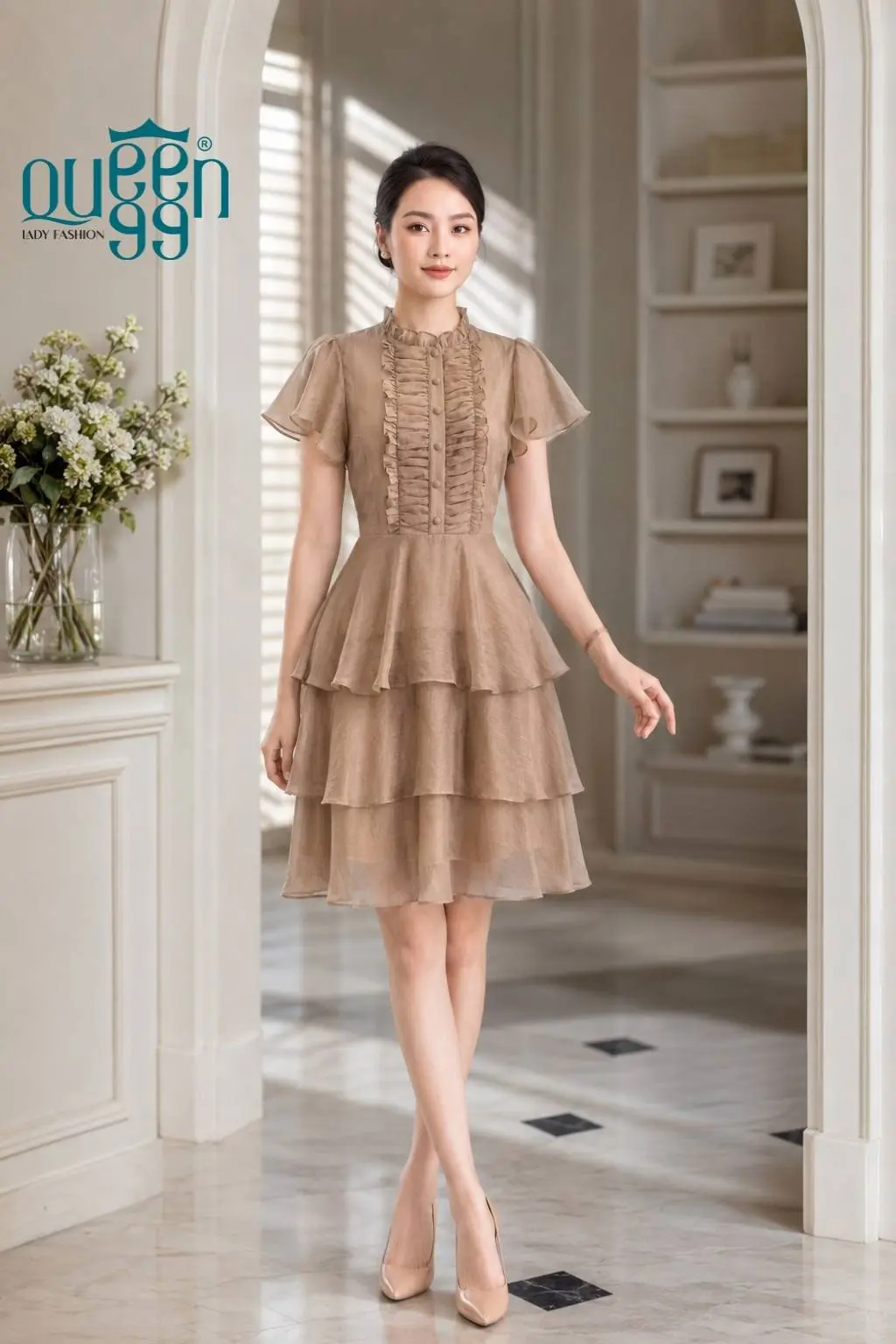 Đầm tơ bèo tầng DT0538